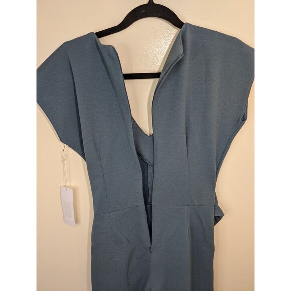 Bishop + Young Front Tie Jumpsuit Rain Wide Leg Cropped Cap Sleeve Pockets Small - Picture 9 of 11